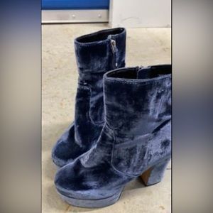 Velvet Platform Booties